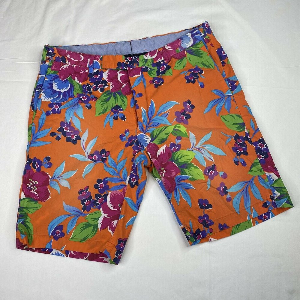 Polo Ralph Lauren Orange Floral Hawaiian Shorts 32
